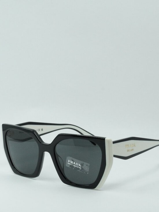 Prada PR15WS 09Q5S0 Square Sunglasses – Black/Talc\\Dark Grey main image 7